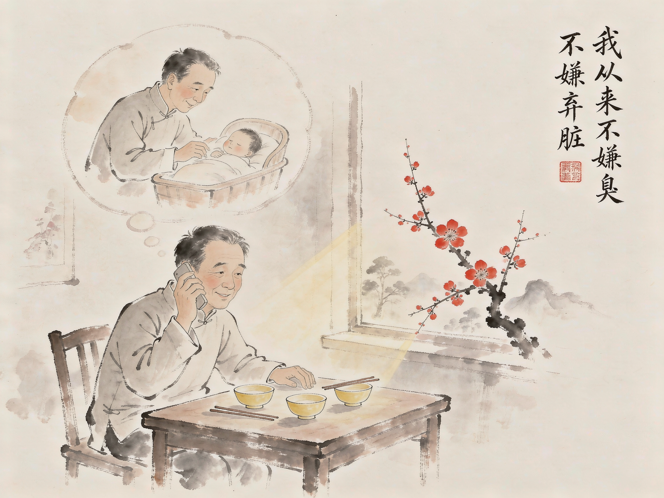 我从来不嫌臭,不嫌弃脏